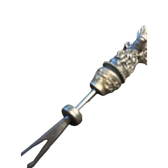 Set Of 4 Silver Stag Head Handle Cheese & Appetizer Utensils - Picture 4 of 4